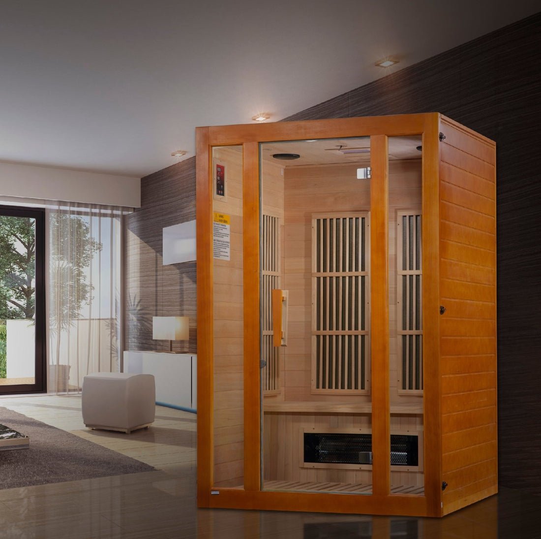 Golden Designs Aspen Maxxus 2 - Person Low EMF FAR Infrared Sauna with Hemlock Wood - The Sauna Solution