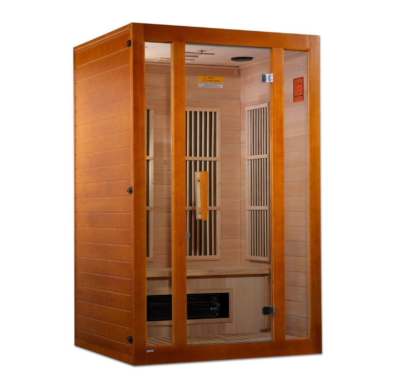 Golden Designs Aspen Maxxus 2 - Person Low EMF FAR Infrared Sauna with Hemlock Wood - The Sauna Solution LLC