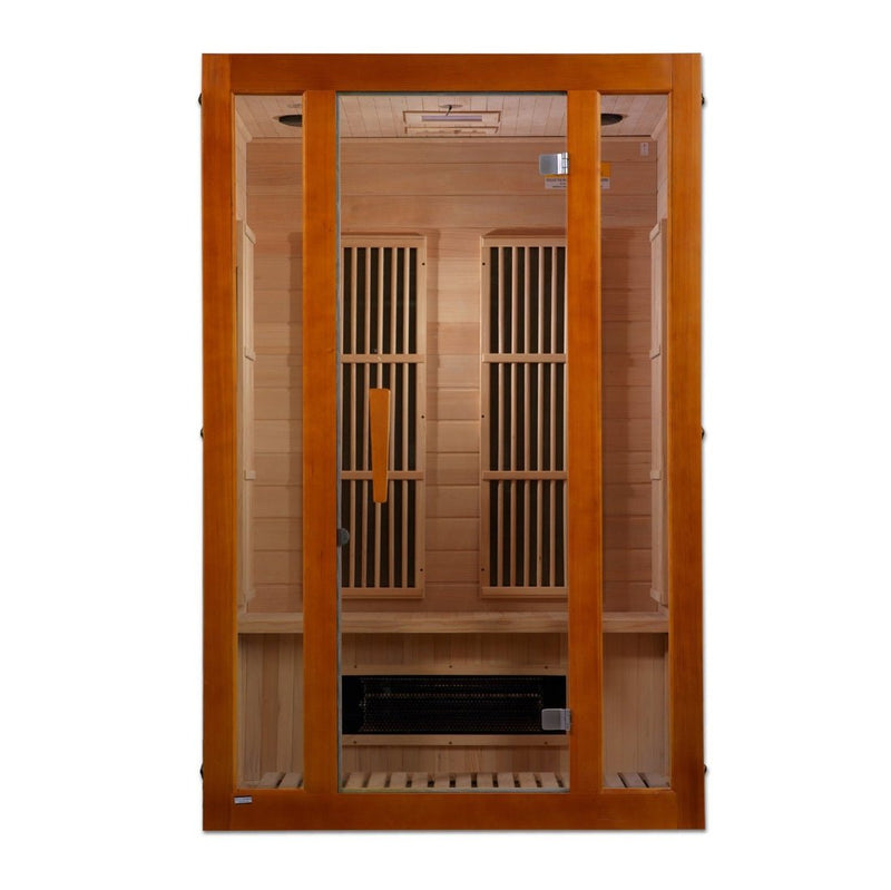 Golden Designs Aspen Maxxus 2 - Person Low EMF FAR Infrared Sauna with Hemlock Wood - The Sauna Solution LLC