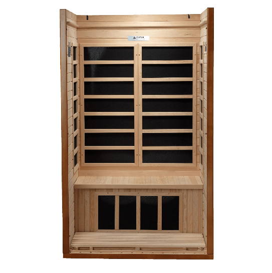 Golden Designs Dynamic "Barcelona Elite" 1 - 2 Person Ultra Low EMF FAR Infrared Sauna - Sauna Heater Supply