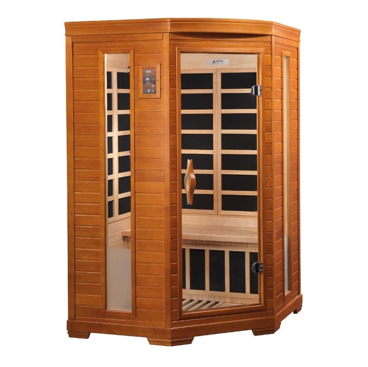 Golden Designs Dynamic "Heming Elite" 2 - Person Ultra Low EMF FAR Infrared Sauna (Corner Unit) - The Sauna Solution