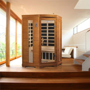 Golden Designs Dynamic "Heming Elite" 2 - Person Ultra Low EMF FAR Infrared Sauna (Corner Unit) - The Sauna Solution LLC