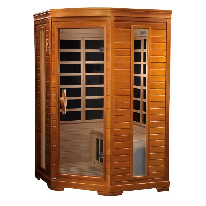 Golden Designs Dynamic "Heming Elite" 2 - Person Ultra Low EMF FAR Infrared Sauna (Corner Unit) - The Sauna Solution