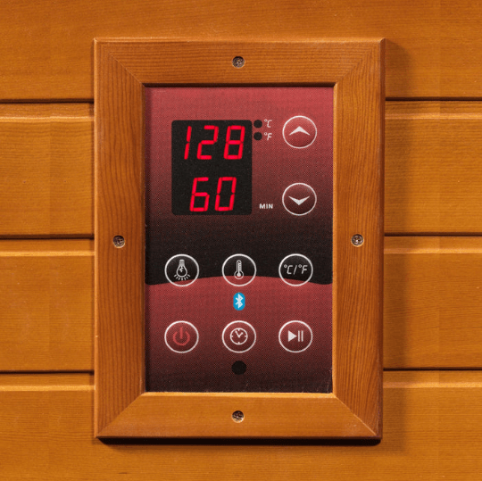 Golden Designs Dynamic "Heming Elite" 2 - Person Ultra Low EMF FAR Infrared Sauna (Corner Unit) - Sauna Heater Supply