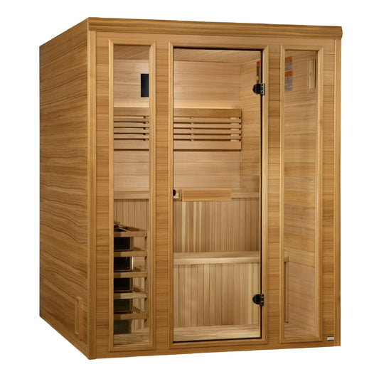 Golden Designs "Engelberg Edition" 6 - Person Traditional Steam Sauna – Pacific Premium Clear Cedar - The Sauna Solution
