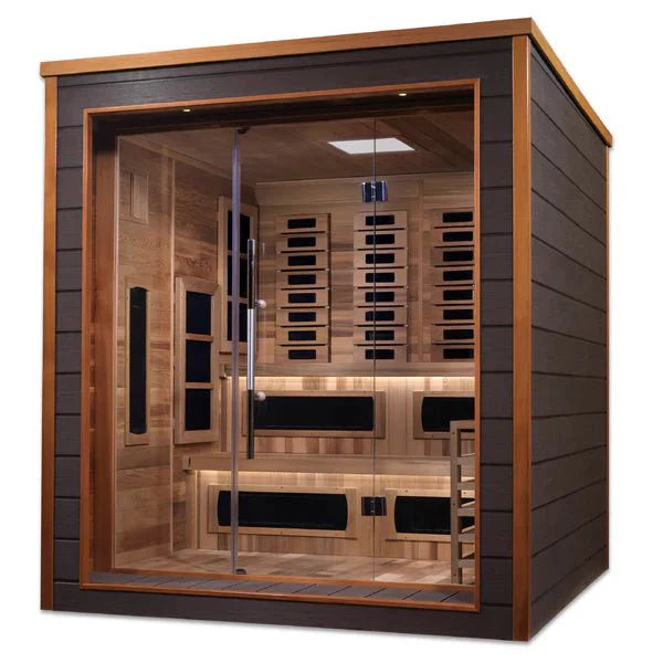 Golden Designs Karlstad PureTech 6 - Person Full Spectrum Hybrid Sauna in Red Cedar Wood - The Sauna Solution LLC