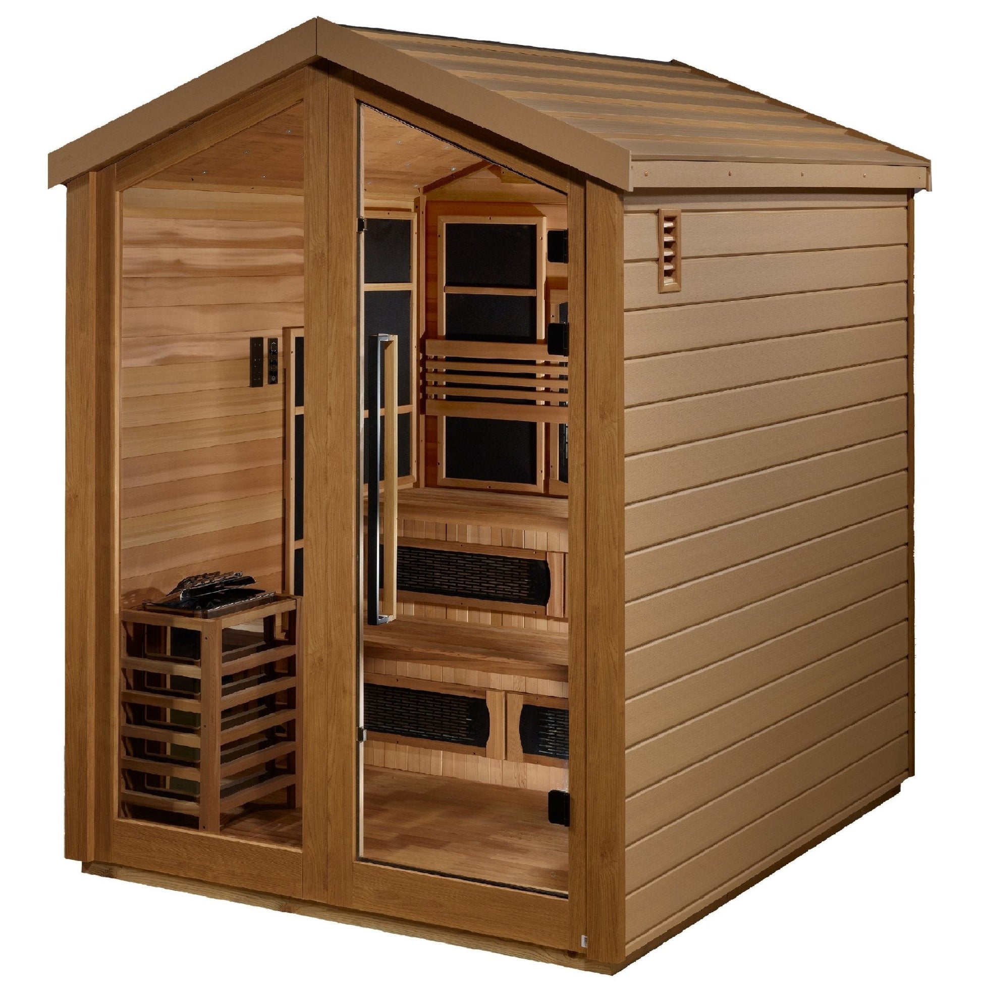 Golden Designs "Kaskinen" 6 - Person Full Spectrum PureTech™ Hybrid Outdoor Sauna - The Sauna Solution