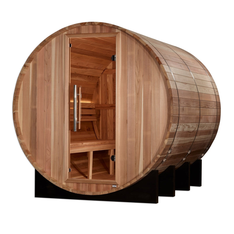 Golden Designs Klosters 6 - Person Barrel Traditional Sauna - Pacific Cedar - The Sauna Solution LLC
