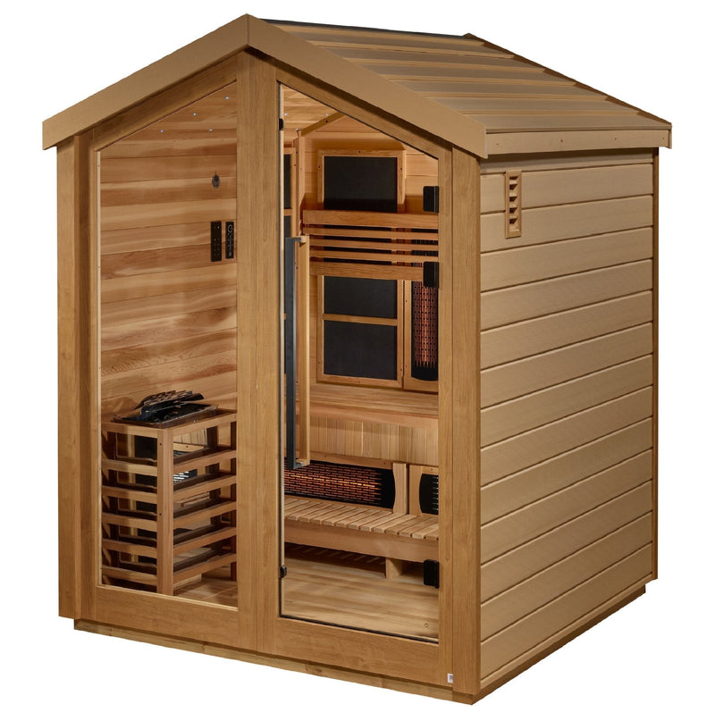 Golden Designs "Loviisa" 3 - Person Full Spectrum PureTech™ Hybrid Outdoor Sauna - The Sauna Solution LLC