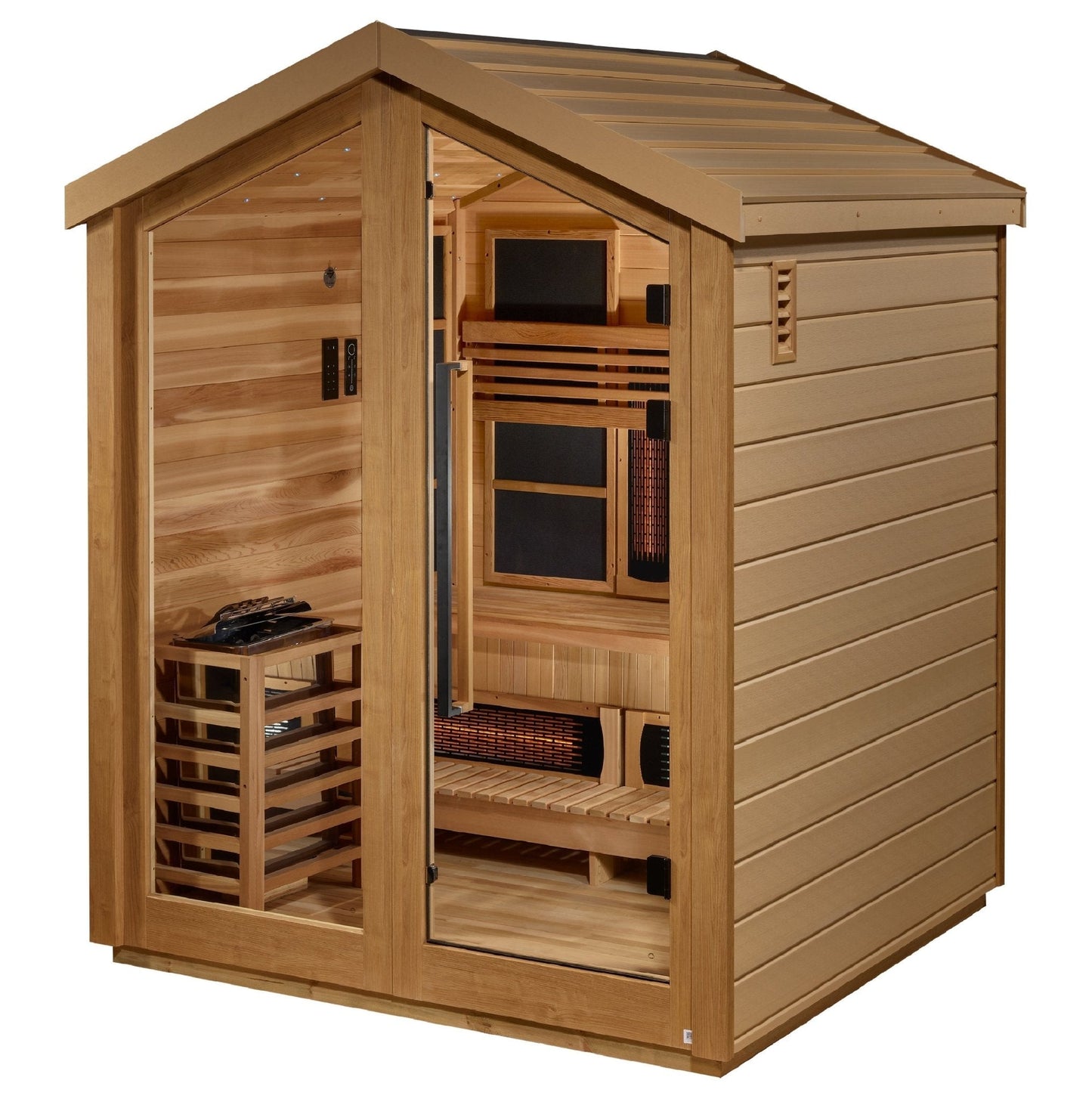 Golden Designs "Loviisa" 3 - Person Full Spectrum PureTech™ Hybrid Outdoor Sauna - The Sauna Solution