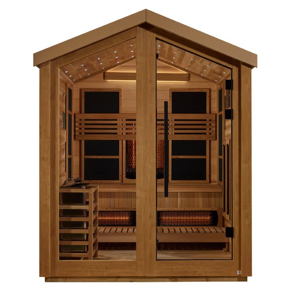 Golden Designs "Loviisa" 3 - Person Full Spectrum PureTech™ Hybrid Outdoor Sauna - The Sauna Solution LLC