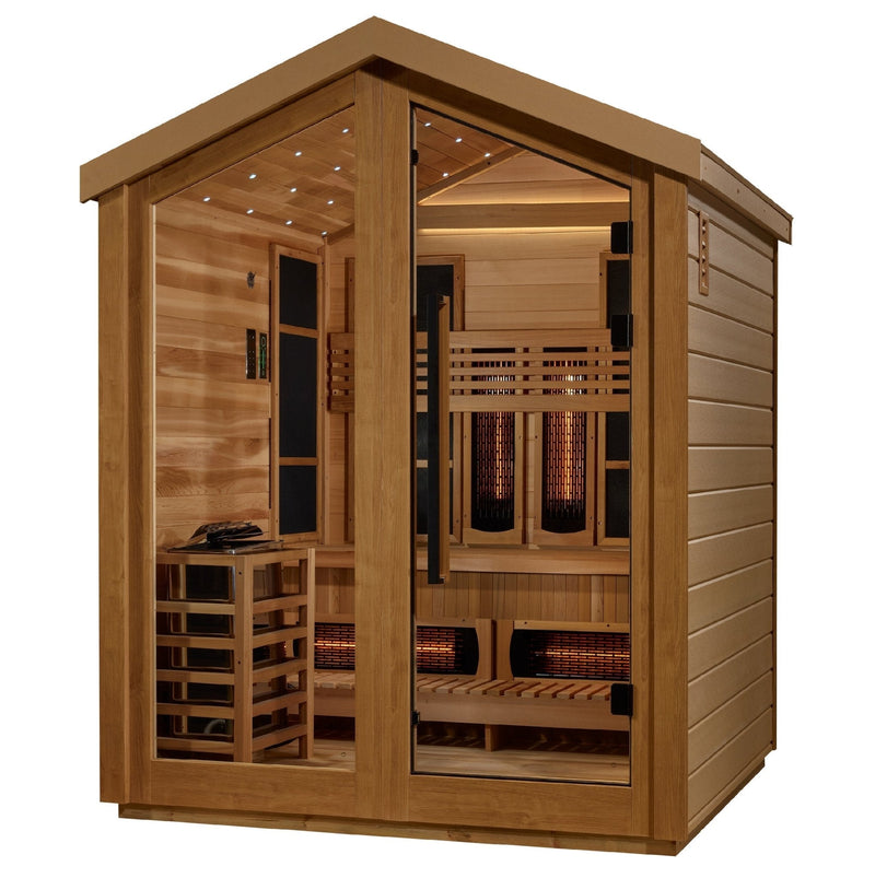 Golden Designs "Loviisa" 3 - Person Full Spectrum PureTech™ Hybrid Outdoor Sauna - The Sauna Solution LLC