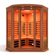 Golden Designs Maxxus 3 - Person Corner Full Spectrum Near Zero EMF FAR Infrared Sauna with Canadian Red cedar - The Sauna Solution LLC