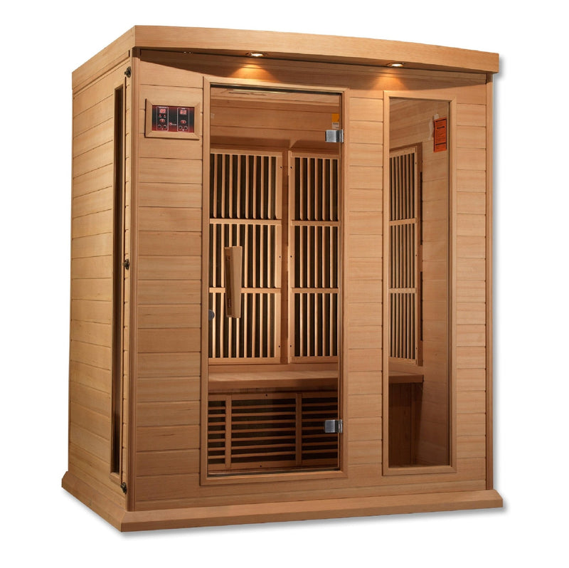 Golden Designs Maxxus 3 - Person FAR Infrared Sauna Low EMF with Canadian Hemlock - The Sauna Solution LLC