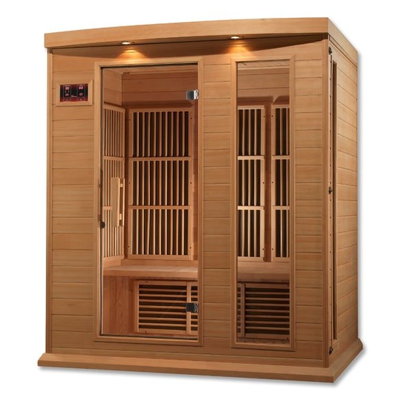 Golden Designs Maxxus 3 - Person FAR Infrared Sauna Low EMF with Canadian Hemlock - The Sauna Solution