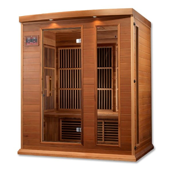 Golden Designs Maxxus 3 - Person FAR Infrared Sauna Low EMF with Red Cedar - The Sauna Solution