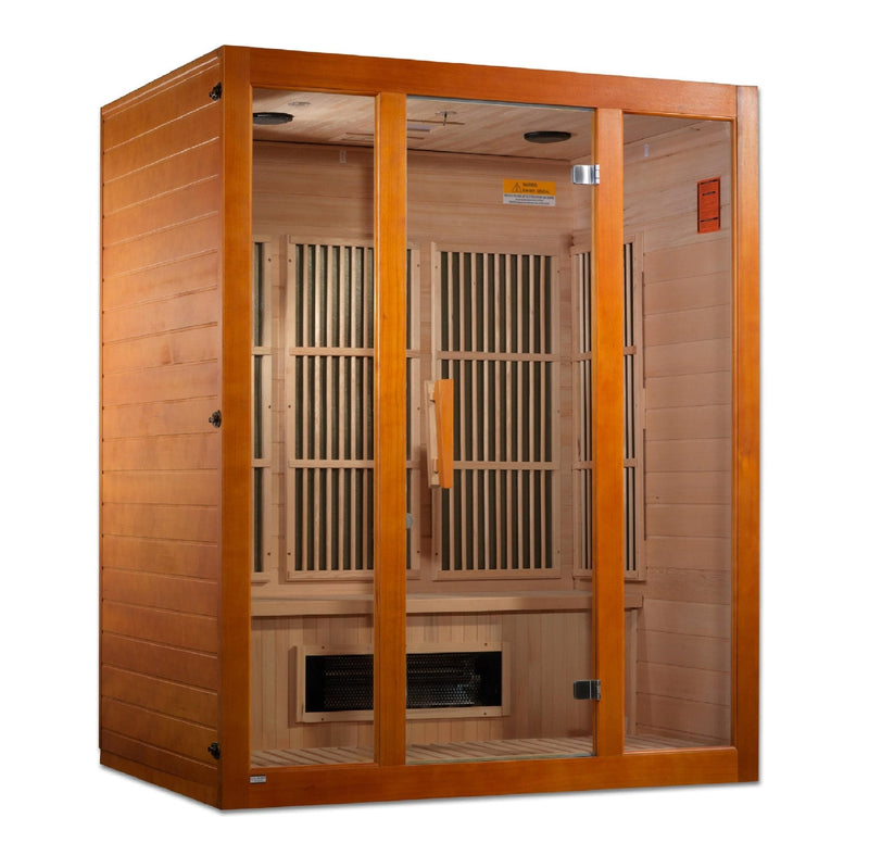 Golden Designs Maxxus "Alpine" Dual Tech 3 - Person Low EMF FAR Infrared Sauna with Canadian Hemlock - The Sauna Solution LLC
