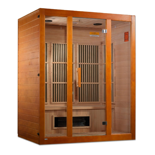 Golden Designs Maxxus "Alpine" Dual Tech 3 - Person Low EMF FAR Infrared Sauna with Canadian Hemlock - The Sauna Solution LLC