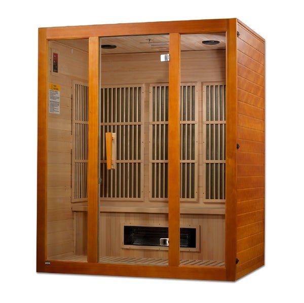 Golden Designs Maxxus "Alpine" Dual Tech 3 - Person Low EMF FAR Infrared Sauna with Canadian Hemlock - The Sauna Solution