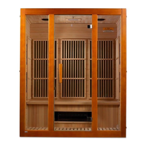 Golden Designs Maxxus "Alpine" Dual Tech 3 - Person Low EMF FAR Infrared Sauna with Canadian Hemlock - The Sauna Solution LLC