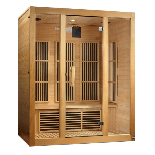 Golden Designs Maxxus "Bellevue" 3 - Person Low EMF FAR Infrared Sauna with Canadian Hemlock - The Sauna Solution