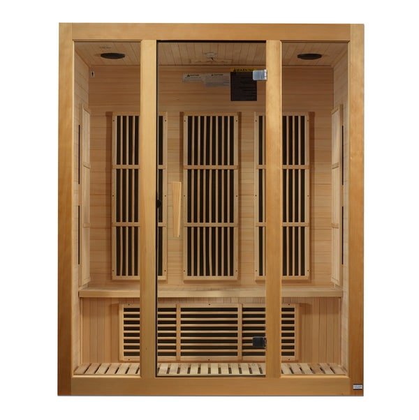 Golden Designs Maxxus "Bellevue" 3 - Person Low EMF FAR Infrared Sauna with Canadian Hemlock - The Sauna Solution