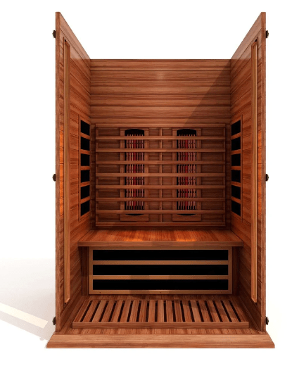 Golden Designs Maxxus "Cholet Edition" 2 - Person Full Spectrum Near Zero EMF FAR Infrared Sauna with Canadian Red Cedar - The Sauna Solution LLC