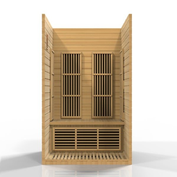 Golden Designs Maxxus "Seattle" Edition 2 - Person Low EMF FAR Infrared Carbon Sauna with Canadian Hemlock - The Sauna Solution