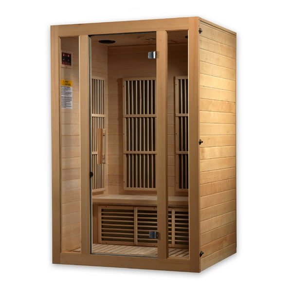 Golden Designs Maxxus "Seattle" Edition 2 - Person Low EMF FAR Infrared Carbon Sauna with Canadian Hemlock - The Sauna Solution LLC