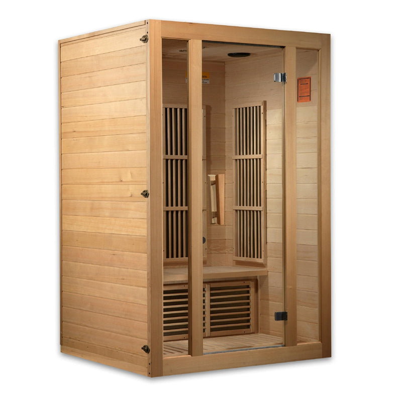 Golden Designs Maxxus "Seattle" Edition 2 - Person Low EMF FAR Infrared Carbon Sauna with Canadian Hemlock - The Sauna Solution LLC