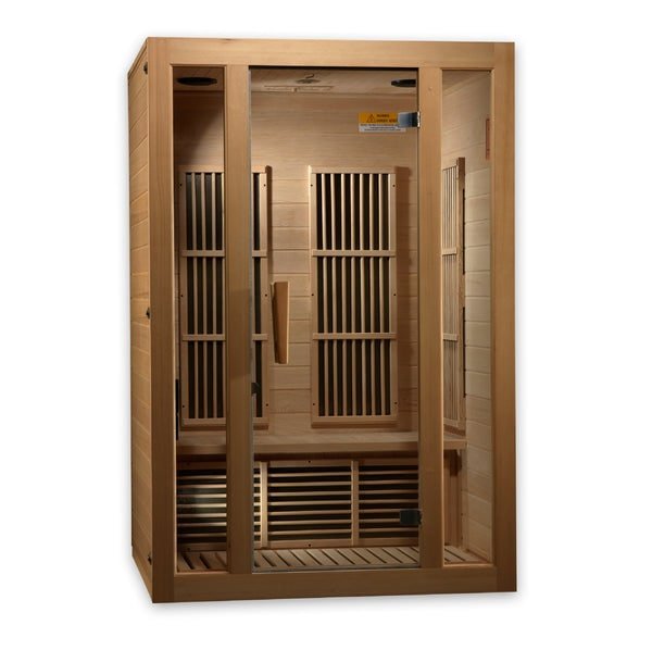 Golden Designs Maxxus "Seattle" Edition 2 - Person Low EMF FAR Infrared Carbon Sauna with Canadian Hemlock - The Sauna Solution LLC