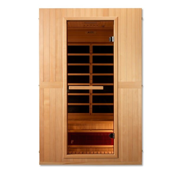 Golden Designs Maxxus "Serenity" Dual Tech 2 - Person Low EMF FAR Infrared Sauna with Canadian Hemlock - The Sauna Solution LLC