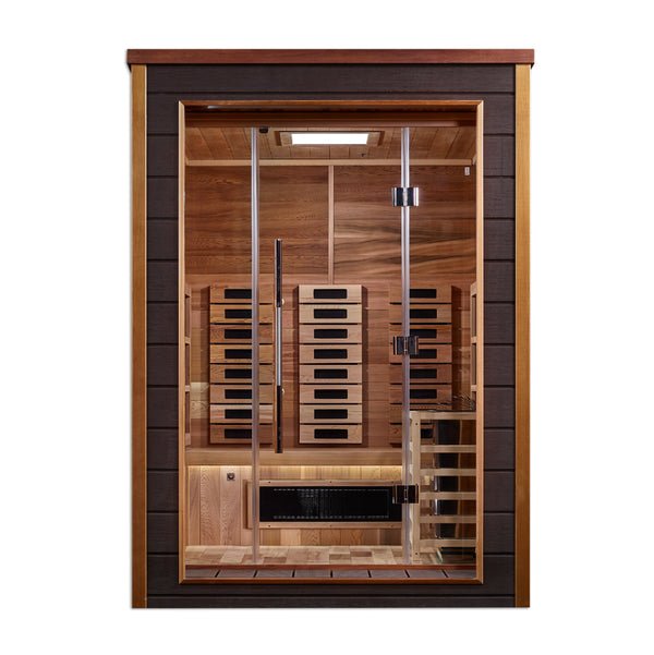 Golden Designs Nora PureTech™ 2 - Person Full Spectrum Hybrid Sauna in Red Cedar Wood Interior - The Sauna Solution