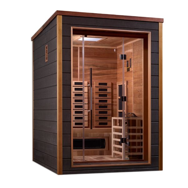 Golden Designs Nora PureTech™ 2 - Person Full Spectrum Hybrid Sauna in Red Cedar Wood Interior - The Sauna Solution