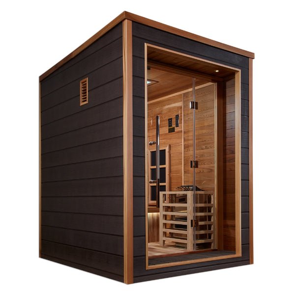 Golden Designs Nora PureTech™ 2 - Person Full Spectrum Hybrid Sauna in Red Cedar Wood Interior - The Sauna Solution LLC