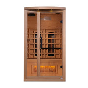 Golden Designs "Reserve Edition" 1 - 2 Person Full Spectrum PureTech™ Near Zero EMF Infrared Sauna with Himalayan Salt Bar - The Sauna Solution LLC