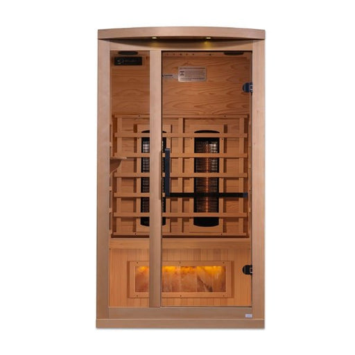 Golden Designs "Reserve Edition" 1 - 2 Person Full Spectrum PureTech™ Near Zero EMF Infrared Sauna with Himalayan Salt Bar - The Sauna Solution LLC