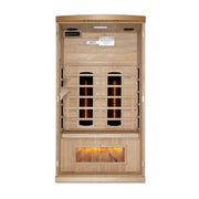 Golden Designs "Reserve Edition" 1 - 2 Person Full Spectrum PureTech™ Near Zero EMF Infrared Sauna with Himalayan Salt Bar - The Sauna Solution LLC