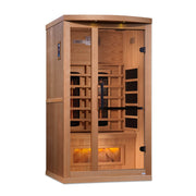 Golden Designs "Reserve Edition" 1 - 2 Person Full Spectrum PureTech™ Near Zero EMF Infrared Sauna with Himalayan Salt Bar - The Sauna Solution LLC