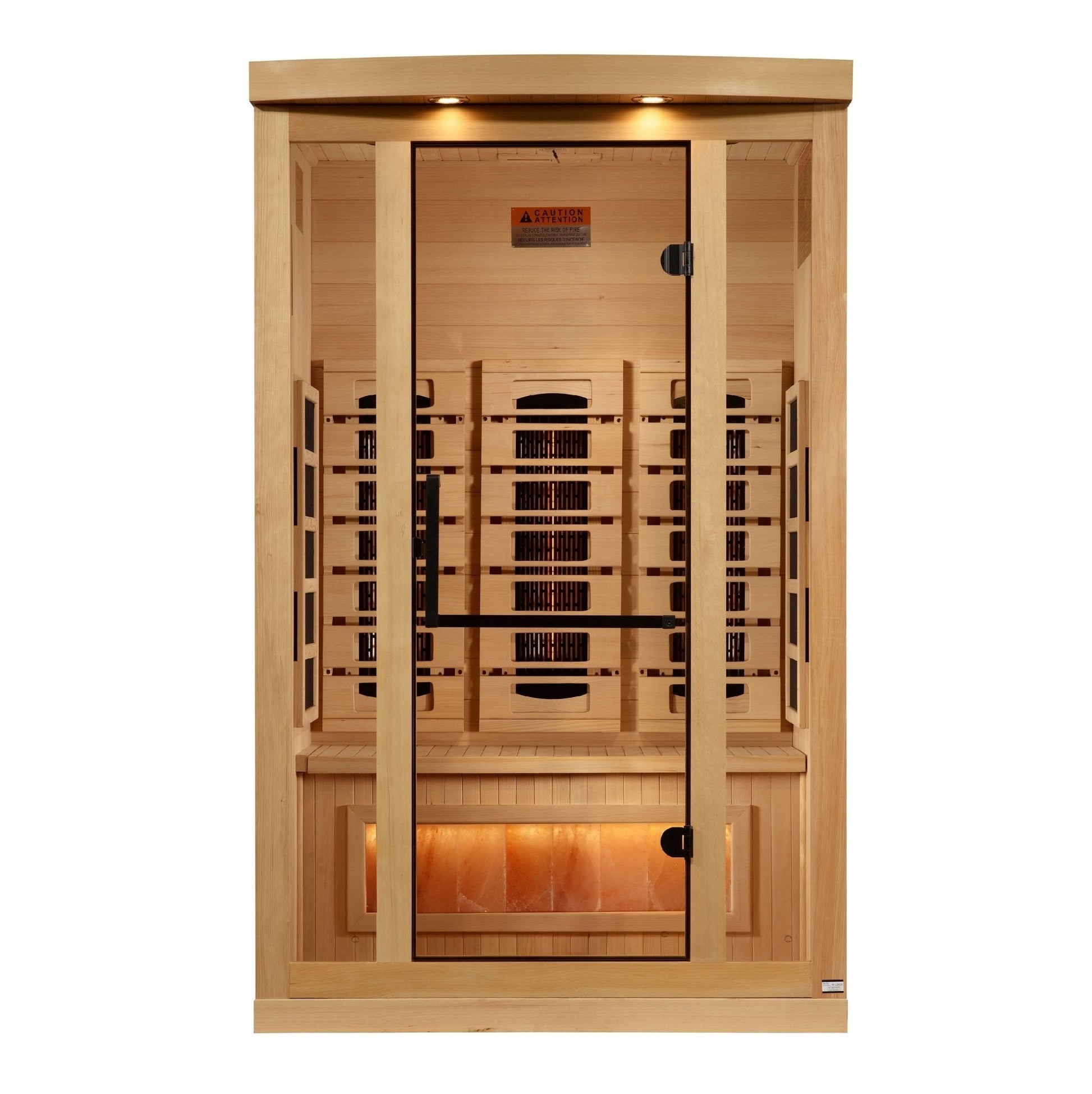Golden Designs "Reserve Edition" 2 - Person Full Spectrum PureTech™ Near Zero EMF Infrared Sauna with Himalayan Salt Bar - The Sauna Solution