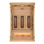 Golden Designs "Reserve Edition" 2 - Person Full Spectrum PureTech™ Near Zero EMF Infrared Sauna with Himalayan Salt Bar - The Sauna Solution LLC