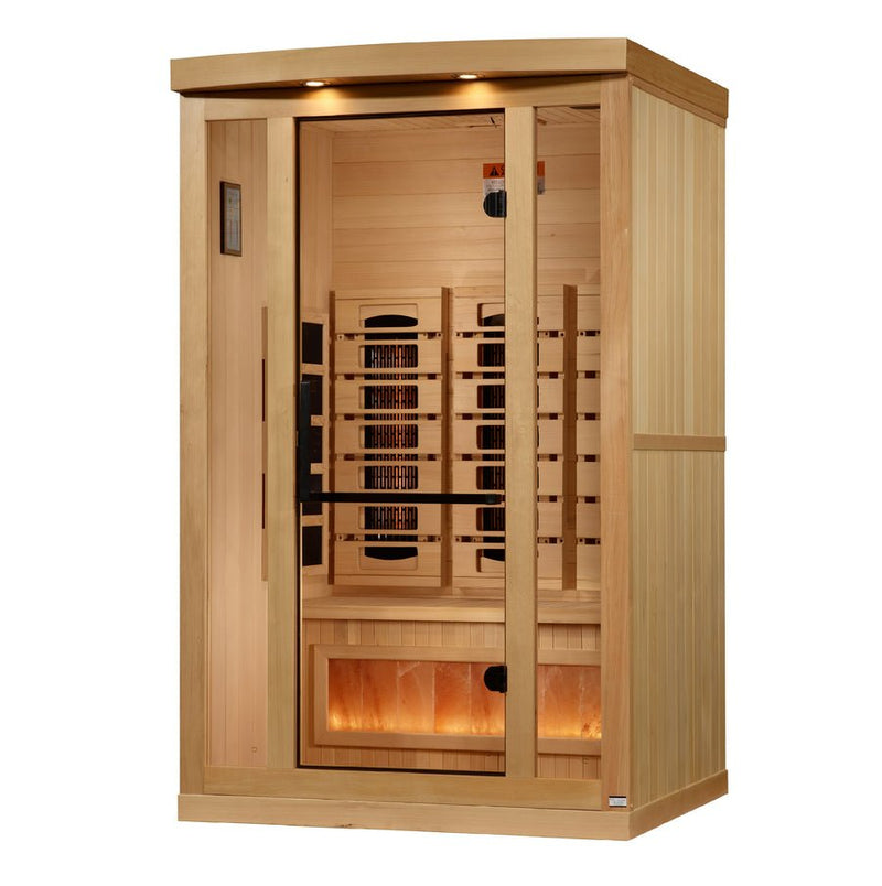 Golden Designs "Reserve Edition" 2 - Person Full Spectrum PureTech™ Near Zero EMF Infrared Sauna with Himalayan Salt Bar - The Sauna Solution LLC