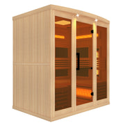 Golden Designs "Reserve Edition" 6 - Person Full Spectrum PureTech™ Near Zero EMF FAR Infrared Sauna with Himalayan Salt Bar & Canadian Hemlock - The Sauna Solution LLC