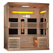 Golden Designs "Reserve Edition" 6 - Person Full Spectrum PureTech™ Near Zero EMF FAR Infrared Sauna with Himalayan Salt Bar & Canadian Hemlock - The Sauna Solution LLC