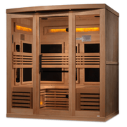 Golden Designs "Reserve Edition" 6 - Person Full Spectrum PureTech™ Near Zero EMF FAR Infrared Sauna with Himalayan Salt Bar & Canadian Hemlock - The Sauna Solution LLC