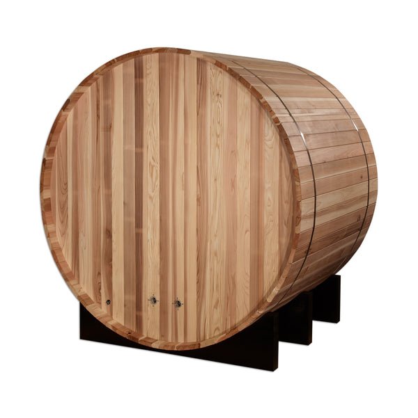 Golden Designs St. Moritz 2 - Person Outdoor Barrel Steam Sauna in Pacific Cedar Wood - The Sauna Solution LLC