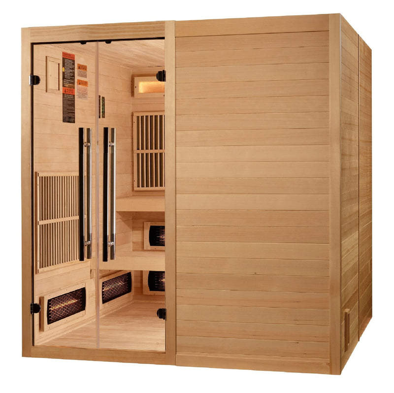 Golden Designs "Toledo" 6 - Person Full Spectrum Indoor Hybrid Sauna with Harvia Stove - The Sauna Solution LLC