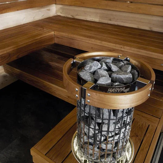 Harvia Cilindro Half Series 6kW Stainless Steel Sauna Heater at 240V 1PH with Built - In Time and Temperature Controls - The Sauna Solution