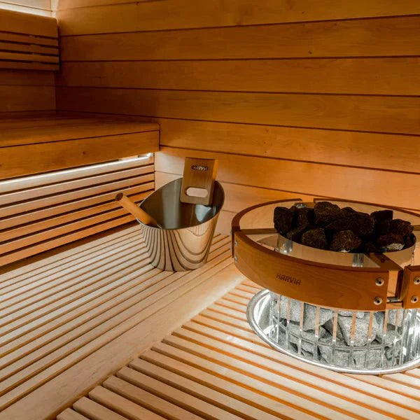 Harvia Cilindro Half Series 8kW Stainless Steel Sauna Heater at 240V 1PH with Built - In Time and Temperature Controls - The Sauna Solution