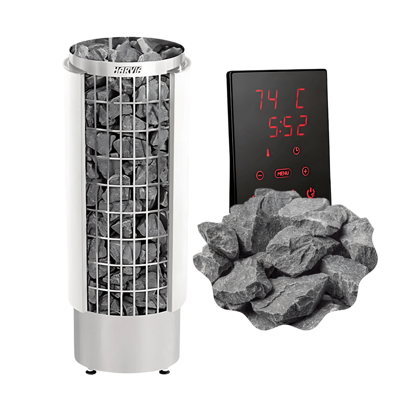 Harvia Cilindro PC60E 6kW Sauna Heater Package - Standard Xenio CX30 - The Sauna Solution LLC